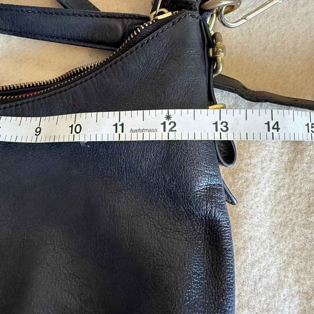 Coach Black Leather Crossbody Hobo Shoulder Bag Designer‎ Purse Handbag